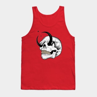 GRUNGE SKULL ON MOON Tank Top